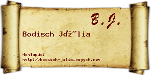 Bodisch Júlia névjegykártya